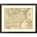 Global Gallery Map of The Seat of Civil War in America, 1862 Framed Graphic Art Paper in Gray | 37 H x 46 W x 1.5 D in | Wayfair DPF-295052-36-296