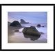 Global Gallery 'Sea Stack & Boulders at Meyers Creek Beach, Oregon' Framed Photographic Print Paper in Blue/Gray | 22 H x 26 W x 1.5 D in | Wayfair