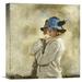 Global Gallery 'The Blue Hat' by Sir William Orpen Painting Print on Wrapped Canvas in Blue/Brown/Gray | 22 H x 20.68 W x 1.5 D in | Wayfair
