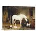 Global Gallery 'Stable Companions' by John Frederick Herring Painting Print on Wrapped Canvas in Brown | 16.94 H x 22 W x 1.5 D in | Wayfair