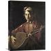 Global Gallery 'The Lute Player' by Caravaggio Painting Print on Wrapped Canvas in Black/Brown/Red | 30 H x 21.71 W x 1.5 D in | Wayfair