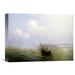 Global Gallery 'A Sailing Boat in a Heavy Swell' by Ivan Konstantinovich Aivasowsky Painting Print on Wrapped Canvas in Blue/Green | Wayfair