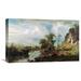 Global Gallery 'Platte River' by Albert Bierstadt Painting Print on Wrapped Canvas Metal in Blue/Brown/Green | 24.6 H x 40 W x 1.5 D in | Wayfair