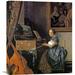 Global Gallery 'Lady Seated at a Virginal' by Johannes Vermeer Painting Print on Wrapped Canvas in Blue/Brown/Gray | Wayfair GCS-374707-22-142