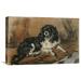 Global Gallery 'A King Charles Spaniel' by Sir Edwin Landseer Painting Print on Wrapped Canvas in Black/Brown | 20.13 H x 30 W x 1.5 D in | Wayfair