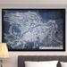 Wexford Home 'St. Petersburg Sketch Map' Graphic Art Print on Wrapped Canvas in Blue Metal in Blue/Gray | 30 H x 40 W x 1.5 D in | Wayfair