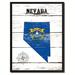 Wrought Studio™ 'Nevada State Vintage Flag' Picture Graphic Art Print on Canvas in Black/Blue/Yellow | 29 H x 22 W x 1.2 D in | Wayfair