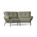 Woodard Terrace 82.5" Wide Loveseat w/ Cushions Metal in Gray/Brown | 38 H x 82.5 W x 42 D in | Outdoor Furniture | Wayfair 790063-48