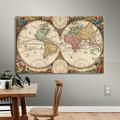 World Menagerie 1730 Map of the World by Daniel Stoopendaal - Graphic Art Print on Canvas in Brown/White | 12 H x 18 W x 2 D in | Wayfair