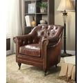 Club Chair - Lark Manor™ Garfinkel 37" Wide Tufted Top Grain Leather Club Chair Wood/Leather/Genuine Leather in Brown | Wayfair WLFR4147 42182540