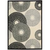 Black/Gray 27 x 0.5 in Area Rug - Winston Porter Coogee Geometric Black/Silver/Ivory Area Rug Polypropylene | 27 W x 0.5 D in | Wayfair