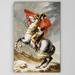 Wexford Home 'Napoleon Crossing' by Jacques Louis David Painting Print on Wrapped Canvas Metal in Brown/Gray | 48 H x 32 W x 1.5 D in | Wayfair