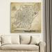 Wexford Home 'Vintage Moscow City Map II' Graphic Art Print on Wrapped Canvas Metal in Gray/Red | 32 H x 32 W x 1.5 D in | Wayfair HAC17-m164-3232