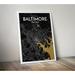 Williston Forge Baltimore City Map Graphic Art Print Poster in Paper in Black | 20 H x 16 W x 0.05 D in | Wayfair WLFR5177 43629155