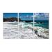 Stupell Industries 'Breaking Waves Coastal Scene Triptych' Textual Art Wall Plaque Set Wood in Blue/Brown | 17 H x 33 W x 0.5 D in | Wayfair