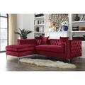 Red Reclining Sectional - Willa Arlo™ Interiors Neysa Contemporary Sectional Faux Leather/Velvet | 30 H x 103 W x 68.5 D in | Wayfair