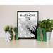 Williston Forge Baltimore City Map Graphic Art Print Poster in Ink Paper in White | 20 H x 16 W x 0.05 D in | Wayfair WLFR5134 43628725