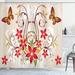 Winston Porter Madison Blossoms Bouquet Botany Single Shower Curtain Polyester | 70 H x 69 W in | Wayfair WNPR2871 39391998