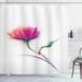 Winston Porter Acevedo Simplistic Poppy Design Purity & Grace Symbol Splattered Image Single Shower Curtain in White | 70 H x 69 W in | Wayfair