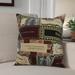 Winston Porter Warriner Cigar Box Collage Outdoor Square Pillow Cover & Insert Polyester/Polyfill blend in Green | 20 H x 20 W x 7 D in | Wayfair