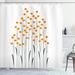 Winston Porter Ronetta Hand Drawn Yellow Daisies Like Flowers w/ Black Lines & Leaves Print Single Shower Curtain Polyester | 70 H x 69 W in | Wayfair