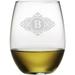 Susquehanna Glass Personalized Scroll 21 oz. Stemless Wine Glass Glass | 4.75 H x 3 W in | Wayfair WAY-9542-1172-4