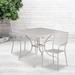 Latitude Run® Janeth 35.5" Square Indoor-Outdoor Steel Patio Table Set w/ 2 Square Back Chairs Metal in Gray | Wayfair ZPCD5803 43609150