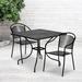 Ebern Designs Ledoux 35.5" Square Indoor-Outdoor Steel Patio Table Set w/ 2 Round Back Chairs Metal in Black | Wayfair ZPCD5802 43609147
