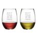 Susquehanna Glass Eat Drink & Be Married 21 oz. Stemless Wine Glass Glass | 4.63 H x 3.75 W in | Wayfair WAY-9542-1578-2