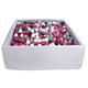 Soft Jersey Baby Kids Children Ball Pit with 1200 Balls, Gift, 120x120 cm (Balls Colours: Black,White,Pink, Grey)