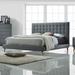 Corrigan Studio® Cleitus Tufted Low Profile Platform Bed Upholstered/Linen in Gray | 46 H x 46 W x 89 D in | Wayfair