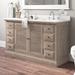 Gracie Oaks Eveny 61" Double Bathroom Vanity Wood/Marble in Brown | 36.5 H x 61 W x 22.5 D in | Wayfair 16953211F5014499B283E3659864A279