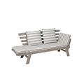 greemotion Gartenbank HAWAII aus Holz inkl. Auflagen, Outdoor Gartensofa mit klappbarer Armlehne für Garten, Terrasse & Balkon, Multifunktionsbank für bis zu 2 Personen, Weiß, 198 x 78 x 68 cm