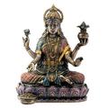 SUMMIT COLLECTION SS-Y-7854 Bronze Hindu Goddess Lakshmi On Lotus Hinduism Display Statue