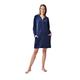 RAIKOU New Dressing Gown, Short Bathrobe, Velour, Hooded Jacket, Zipper, Hooded Sweatshirt, Long Jacket, Women's Hooded Jacket, Polka Dots (12-14，Night Blue