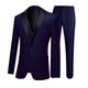 One Button 3 Pieces Blue Wedding Suits Notch Lapel Men Suits Groom Tuxedos Blue 42 Chest / 36 Waist