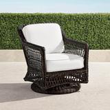 Hampton Swivel Lounge Chair in Black Walnut Finish - Classic Linen Bleu - Frontgate