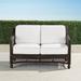 Hampton Loveseat in Black Walnut Finish - Rain Resort Stripe Cobalt, Standard - Frontgate