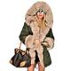 Roiii Women Winter Warm Thick Faux Fur Coat Hood Parka Long Jacket Size 8-18 (10,Beige Army)
