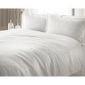 Riva Paoletti Waffle Plain White Super King Size Duvet Cover Set - Waffle Weave Texture - 2 X Oxford Border Pillowcases Included - 100% Cotton - Machine Washable - 260 X 220Cm (102" X 87" Inches)