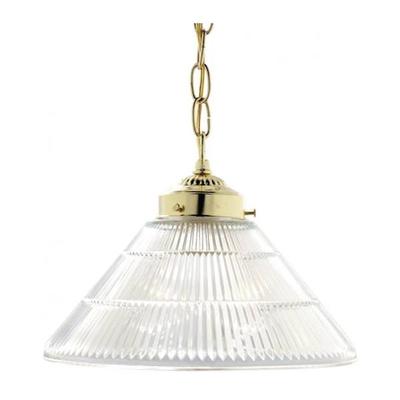 Nuvo Lighting 76255 - 1 Light Polished Brass Prismatic Clear Ribbed Glass Shade Pendant Light Fixture (1 Light - 12