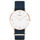 Cristal Watches Rose Gold - White dial - NATO Strap Blue (Blue/White)