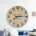 Ophelia & Co. Oversized Kimpel Wall Clock Wood/Solid Wood in Black/Brown | 42 H x 42 W x 2 D in | Wayfair 594BD2384B3645ABAB7B15B2A0B73ABC