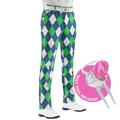 Royal & Awesome Blues on The Green Golf Trousers for Men Slim Fit, Men's Golf Trousers, Funky Golf Trousers, Tapered Mens Golf Trousers