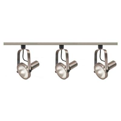 Nuvo Lighting 43343 - 3 Light Brushed Nickel Gimbal Ring Track Lighting Kit (3 Light - PAR30 - Gimbal Ring Track Kit)