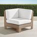 St. Kitts Corner Chair in Weathered Teak with Cushions - Solid, Special Order, Sailcloth Air Blue, Standard - Frontgate