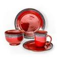 over&back 16 Piece Dinnerware Set, Service for 4 Ceramic/Earthenware/Stoneware in Red | Wayfair 813155