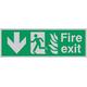 Viking Schilder sg698-l31-sv Schild "Fire Exit Running Man Pfeil nach links unten, Silber Vinyl, 100 mm H x 300 mm W