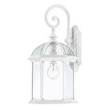 Nuvo Lighting 64964 - 1 Light 19" White Clear Beveled Glass Shade Wall Light Fixture (BOXWOOD 1 LGT 19" OUTDOOR WALL)