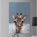 Harriet Bee 'Bonjour Giraffe' Canvas Art Canvas, Solid Wood in Blue/Brown | 18 H x 12 W in | Wayfair D4C7AABCDBB04D38984758FE570E76EC